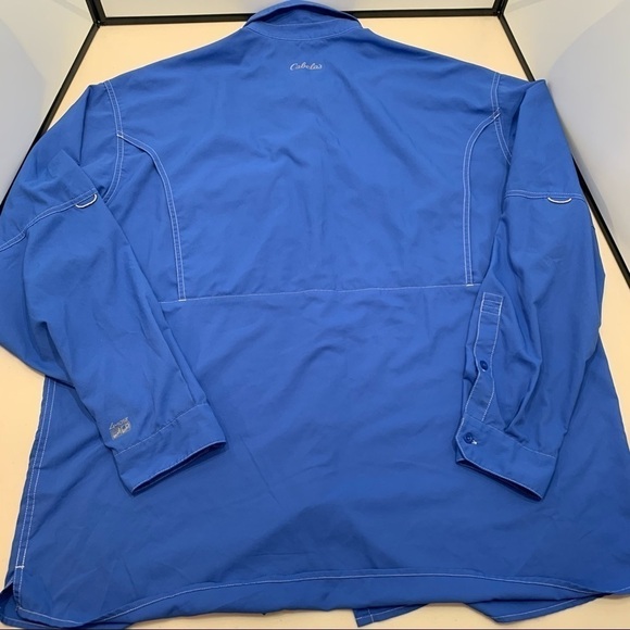 Cabelas Men's Vented Lightweight Fishing Shirt 4most UPF 30 Blue Size XL - Picture 5 of 13